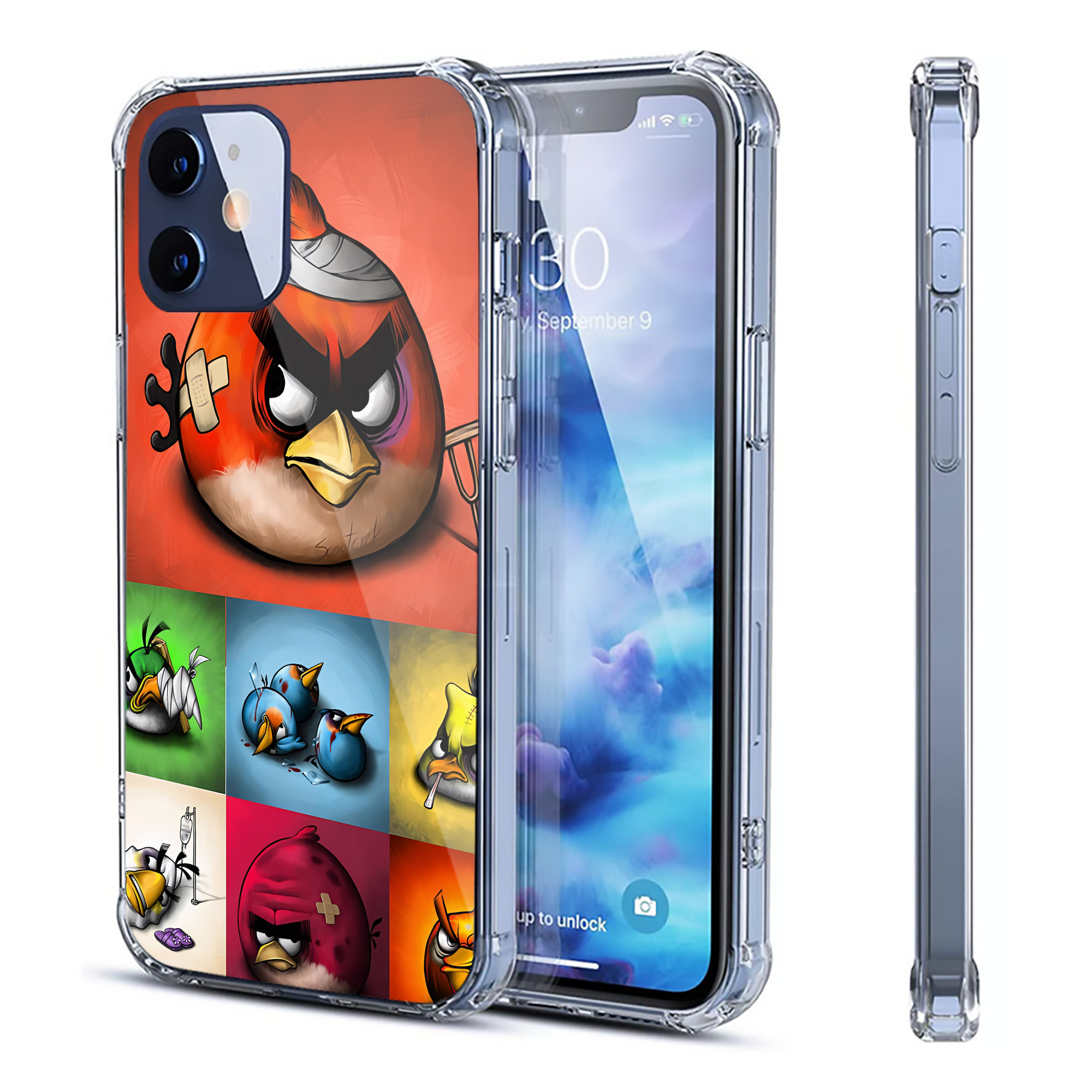 （画像用） Angry Birds アングリーバード 【iPhone 12シリーズ対応】透明スマホケース（クリアソフトケース）